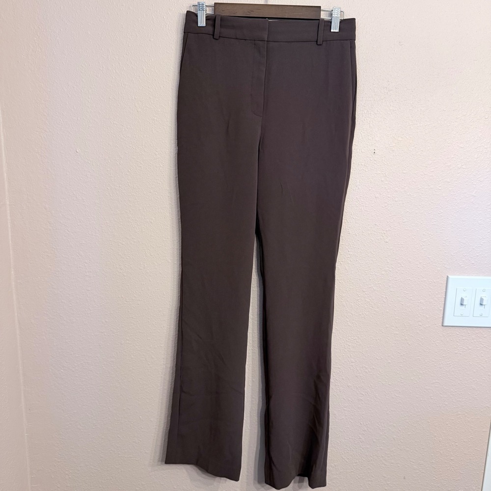 Babaton Aritzia Publish Pant Brown Straight Leg Trousers Size 6 Article 82767